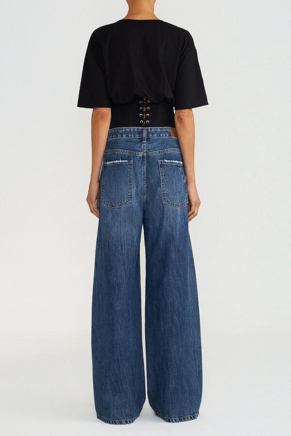 Calça Wide Shift Jeans Médio