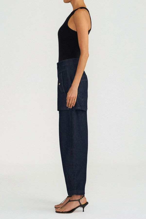Calça Curve Overlap Raw Denim