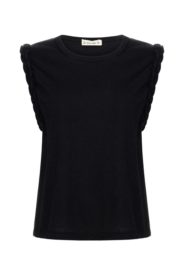 Blusa Helena Malha Linho Preto