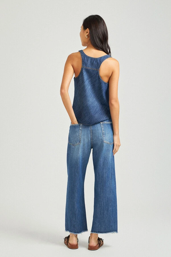 Calça Cross Over Jeans Médio