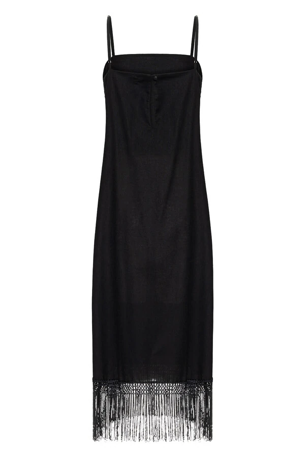 Tunica Cambraia De Linho Preto