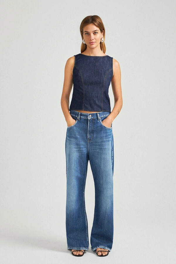 Calça Slung Jeans Escuro