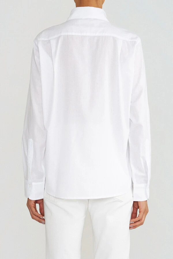 Camisa Smoking Babado Branca