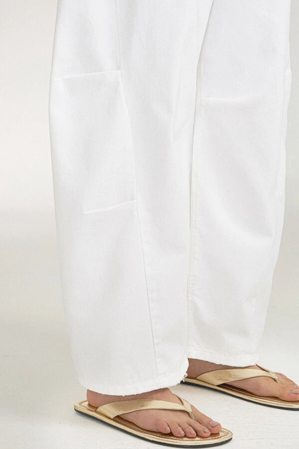 Calça Tailor Barrel White Denim