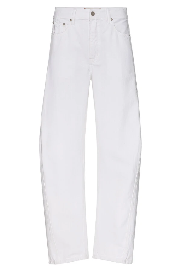 Calça Barrel White Denim