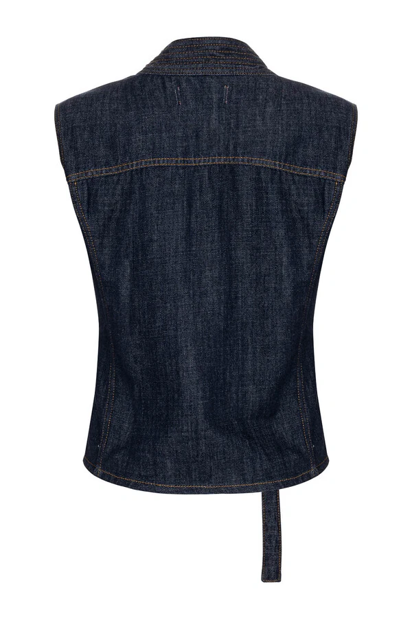 Colete Kimono Raw Denim