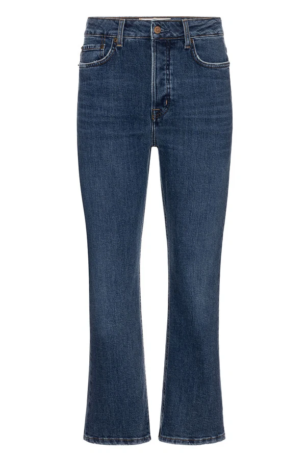 Calça Cropped Jeans Escuro