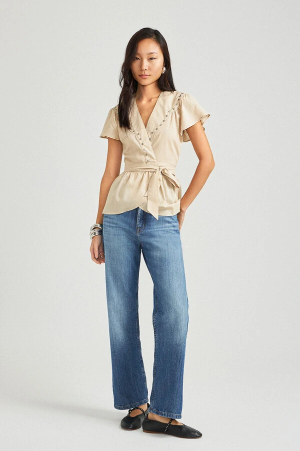 Calça Tie Up Jeans Médio