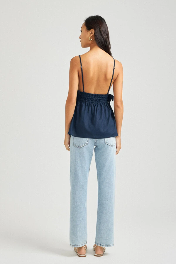 Top Capri Cambraia Marinho