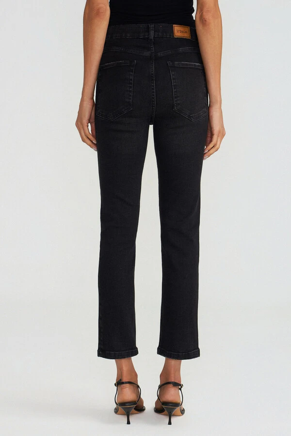 Calça Cropped Zip Black Jeans