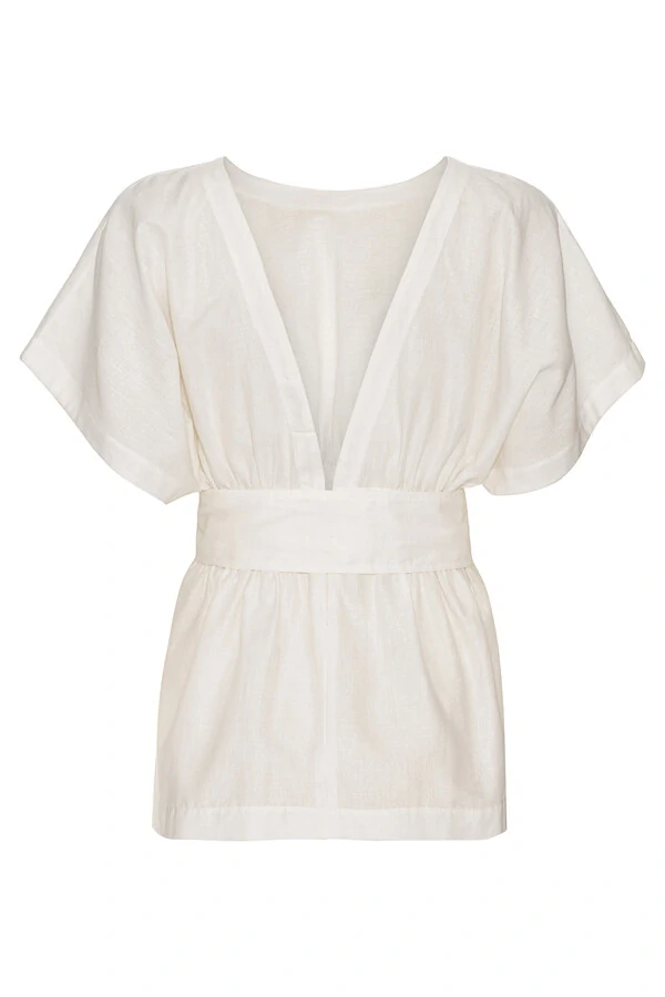 Blusa Venus Cambraia De Linho Off