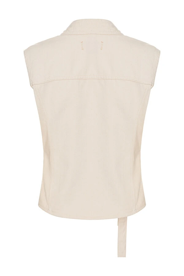 Colete Kimono Natural Denim
