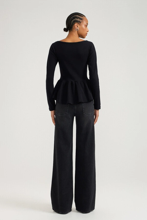 Blusa Peplum Catarina Preta