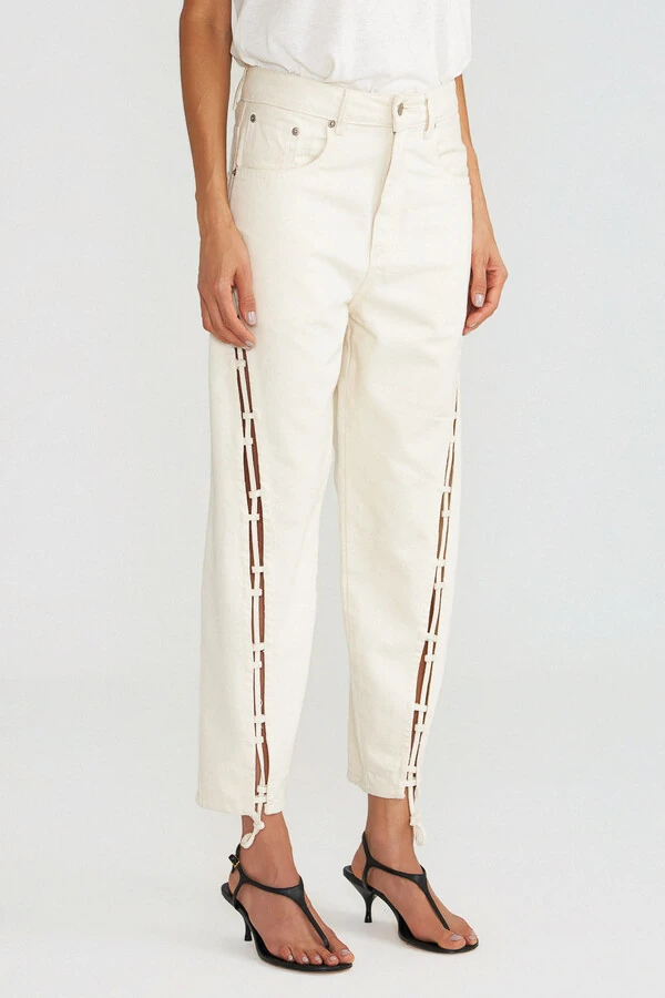 Calça Balloon Trançada Natural Denim