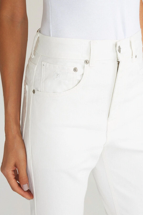 Calça Straight White Denim