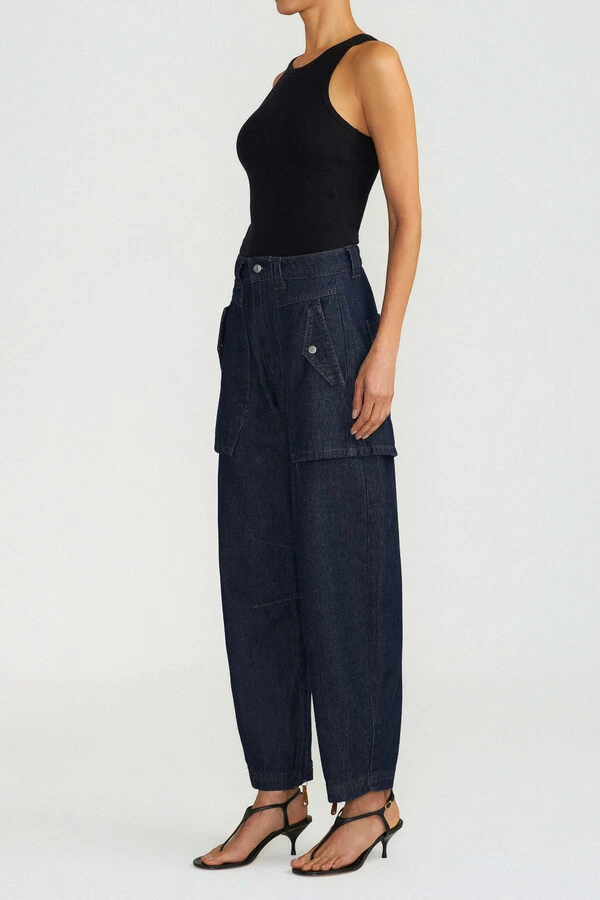 Calça Curve Overlap Raw Denim