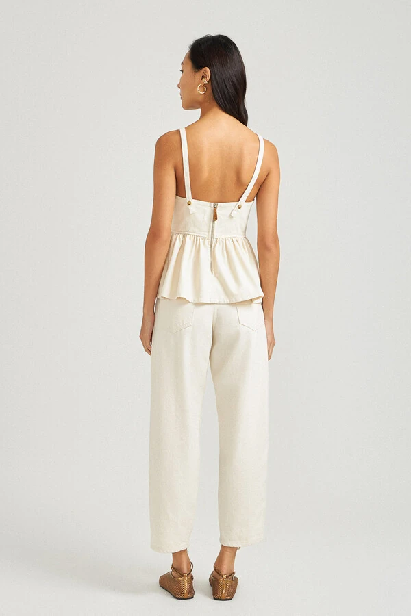 Top Paplum Natural Denim