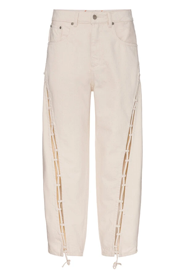 Calça Balloon Trançada Natural Denim