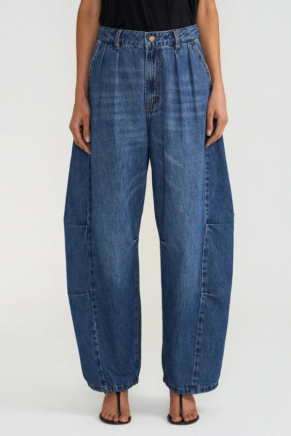 Calça Tailor Barrel Jeans Escuro