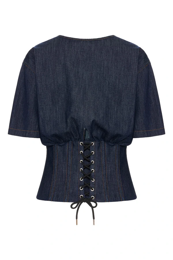 Blusa Corset Raw Denim