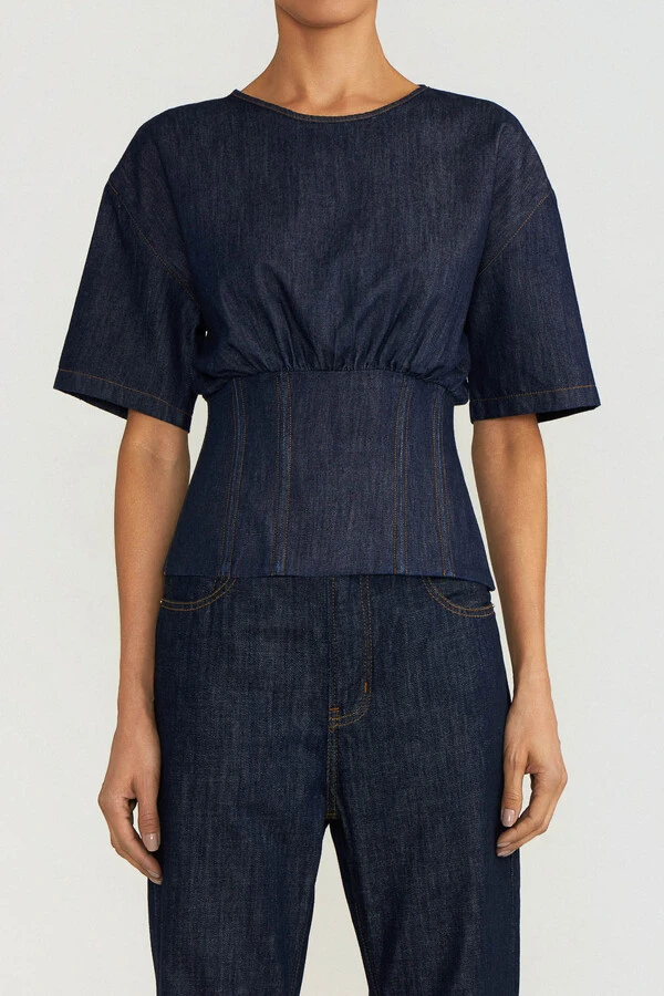 Blusa Corset Raw Denim