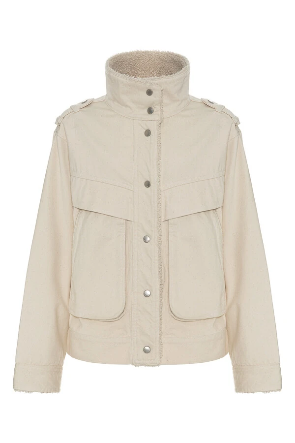 Jaqueta Aviator Sherpa Natural Denim