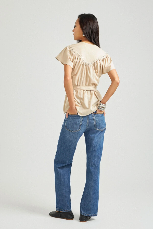 Calça Tie Up Jeans Médio