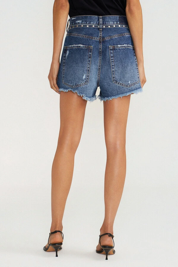 Shorts Loose Jeans Escuro