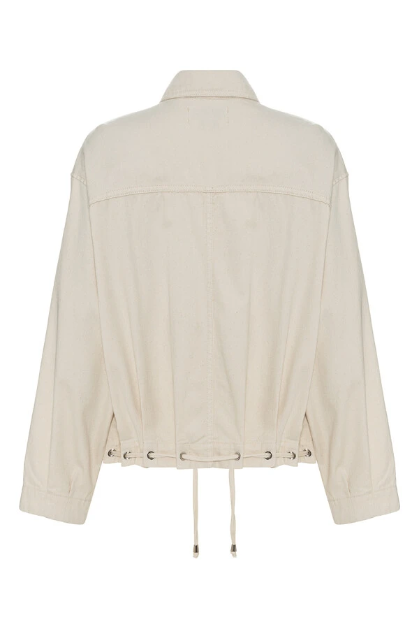 Jaqueta Bomber Ilhós Natural Denim