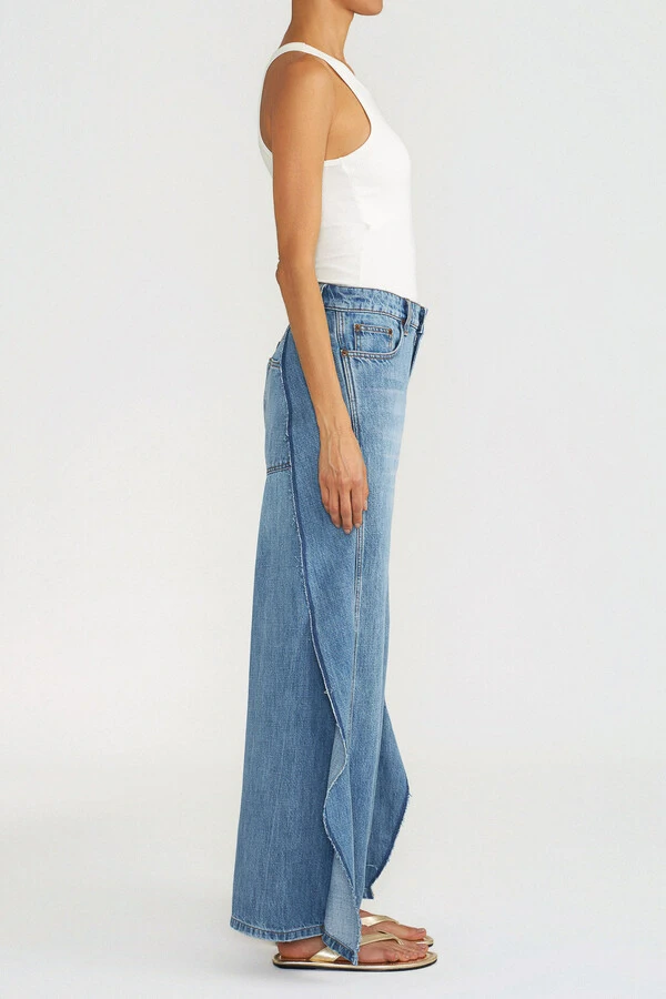 Calça Wide Flow Jeans Médio