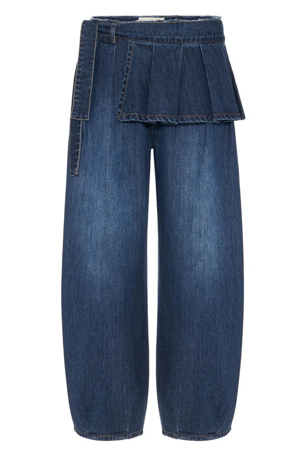 Calça Peplum Dark Wash Jeans