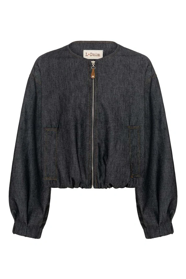 Jaqueta Bomber No Wash Denim