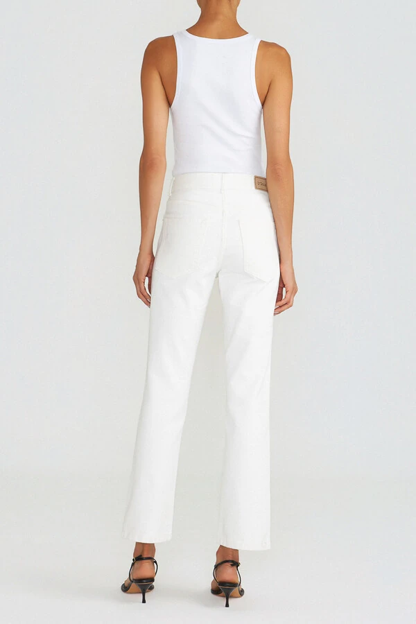 Calça Straight White Denim