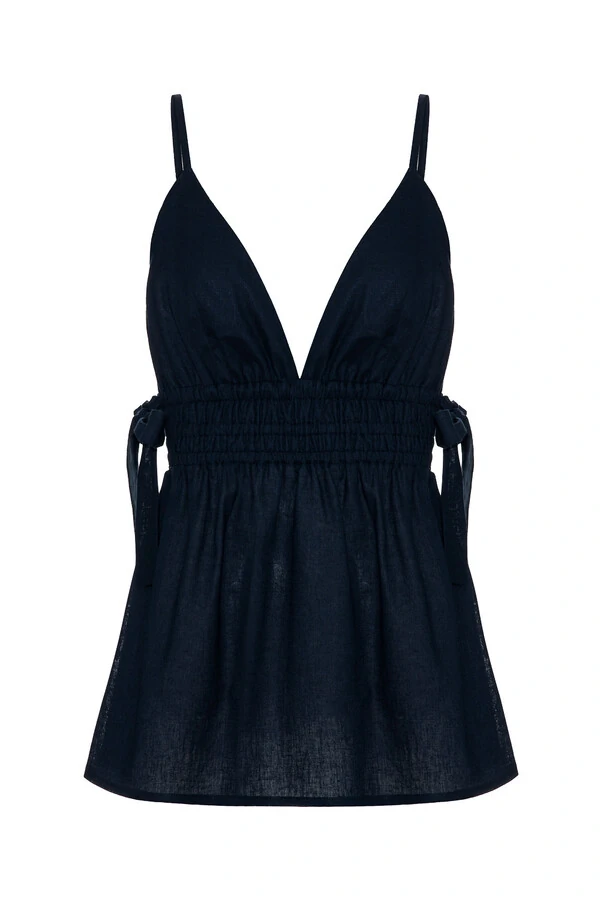 Top Capri Cambraia Marinho
