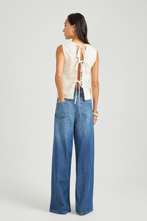 Calça Wide Parker Jeans Medio