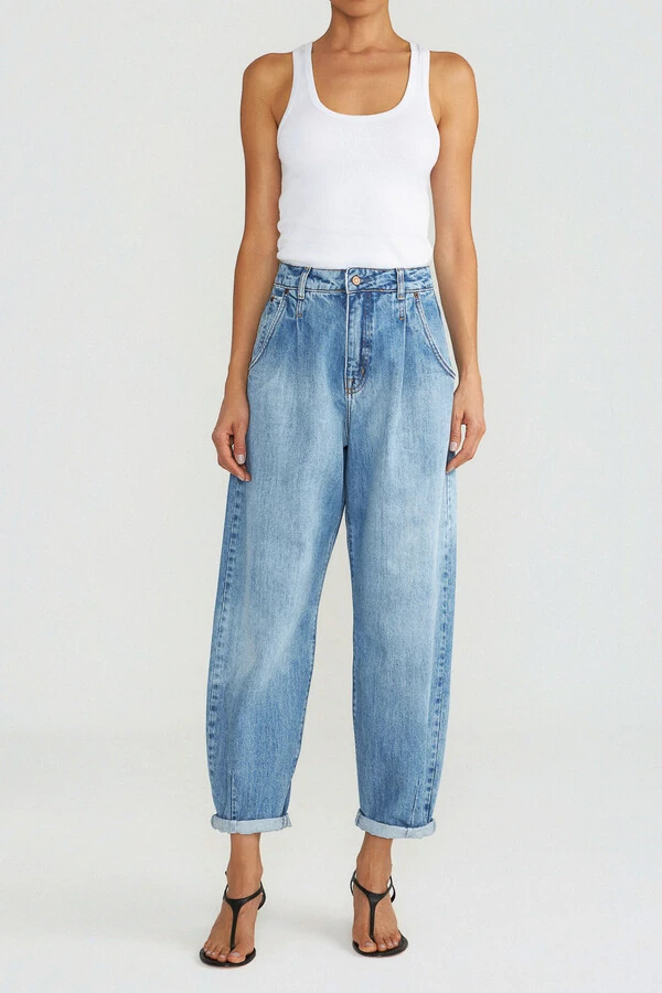 Calça Balloon Jeans Medio