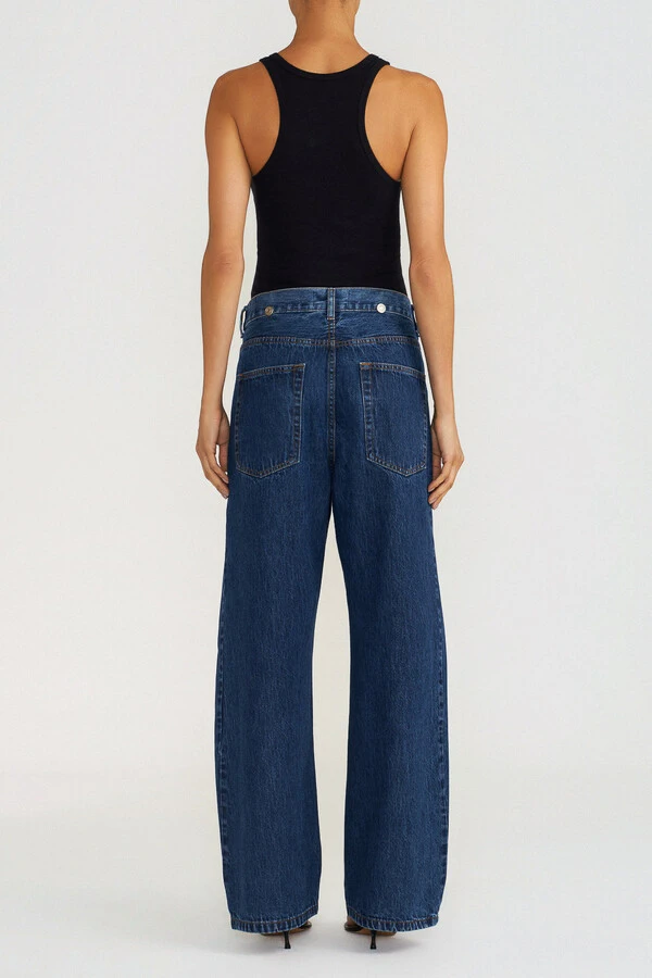 Calça Double Fold Dark Wash Jeans
