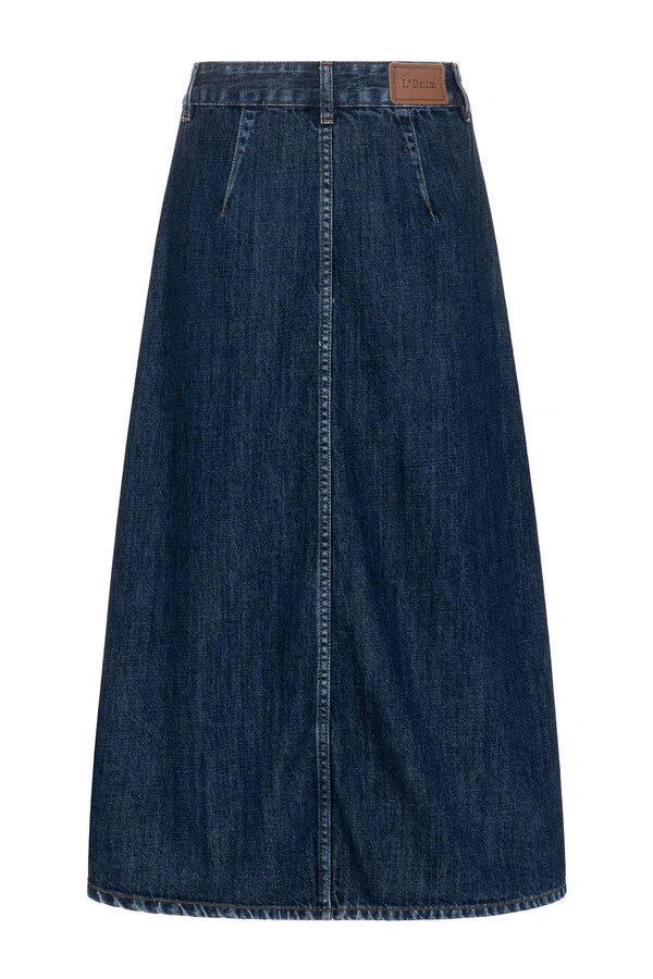 Saia Godê Botão Lateral Jeans