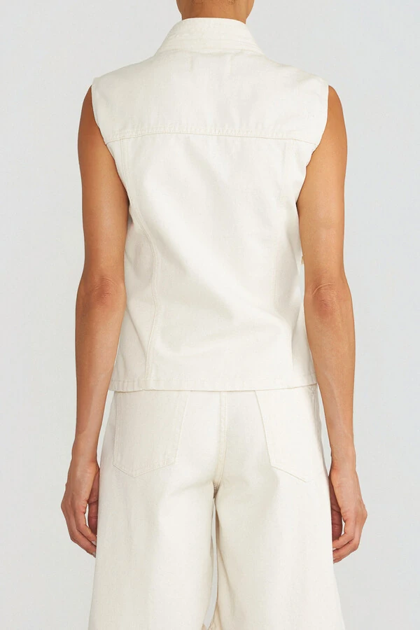 Colete Kimono Natural Denim