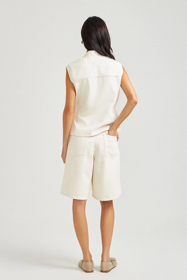Colete Kimono Natural Denim