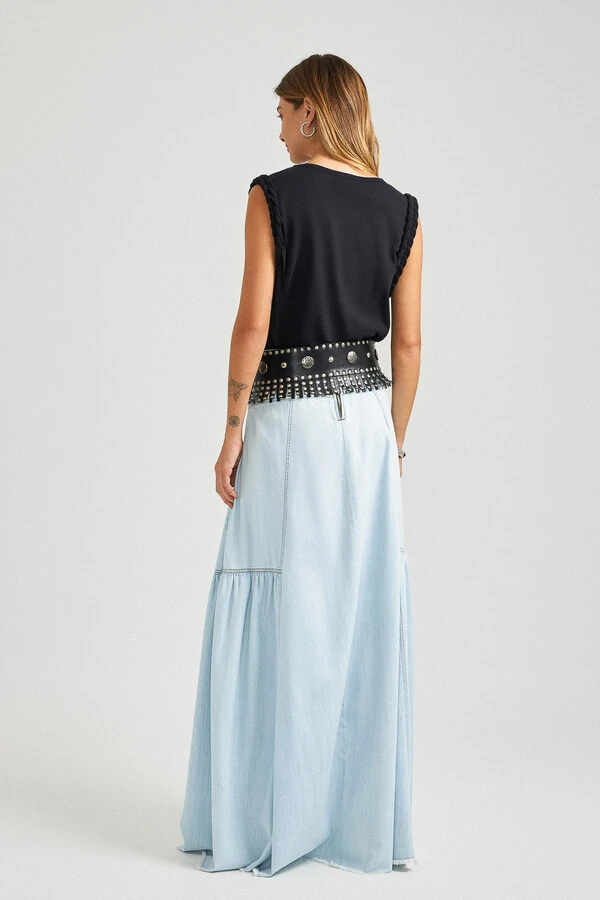 Blusa Helena Malha Linho Preto