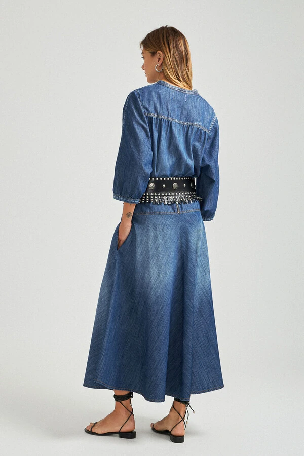 Saia Beta Midi Jeans