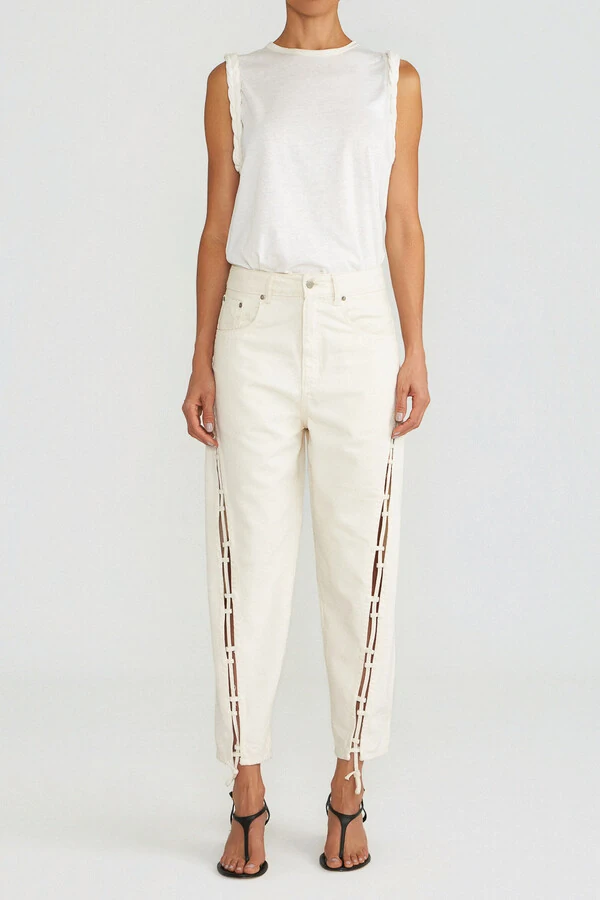 Calça Balloon Trançada Natural Denim