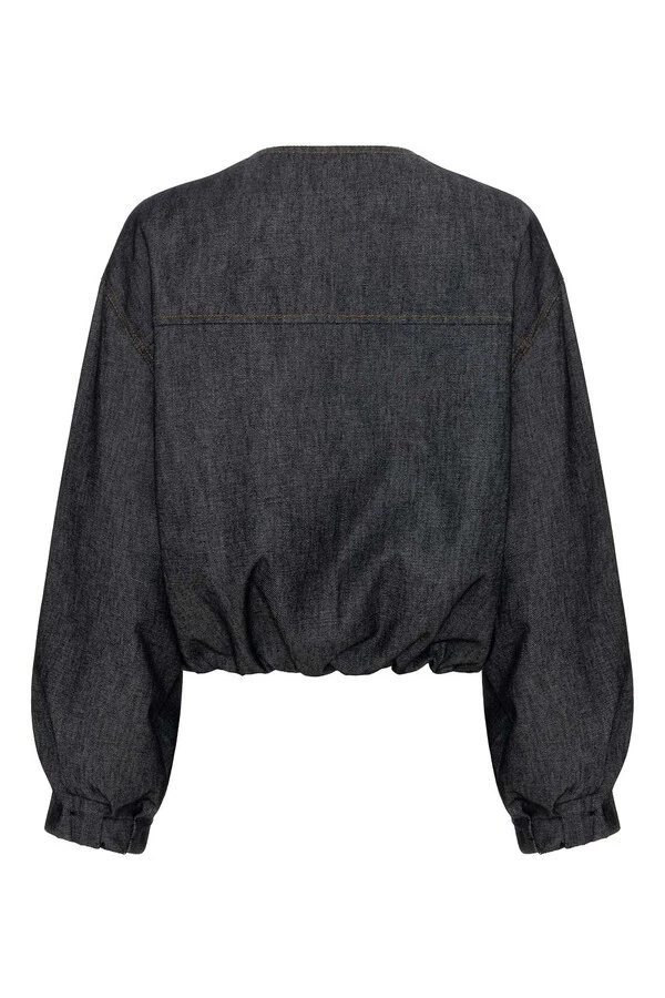 Jaqueta Bomber No Wash Denim