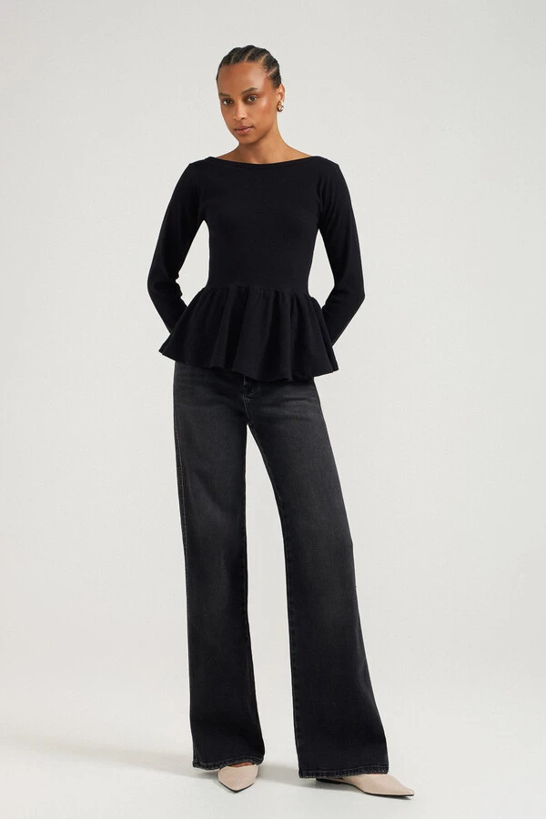 Blusa Peplum Catarina Preta