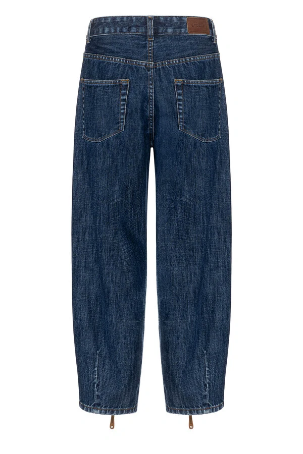 Calça Balloon Zíper Jeans Escuro