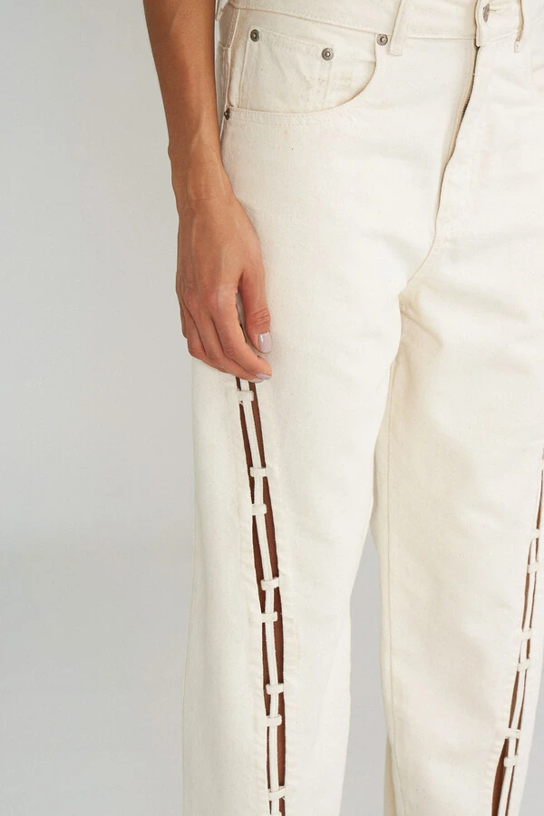 Calça Balloon Trançada Natural Denim