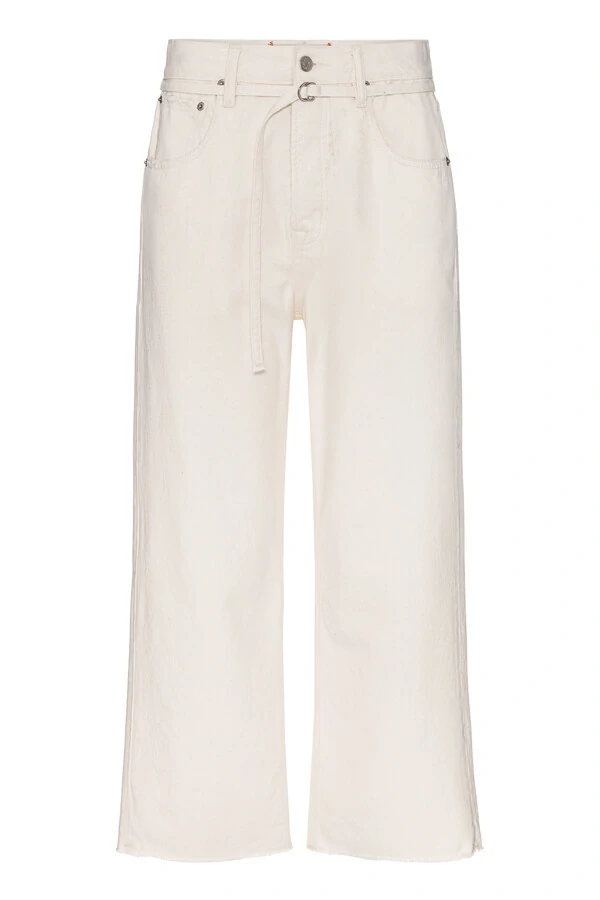 Calça Loose Cropped Natural Denim