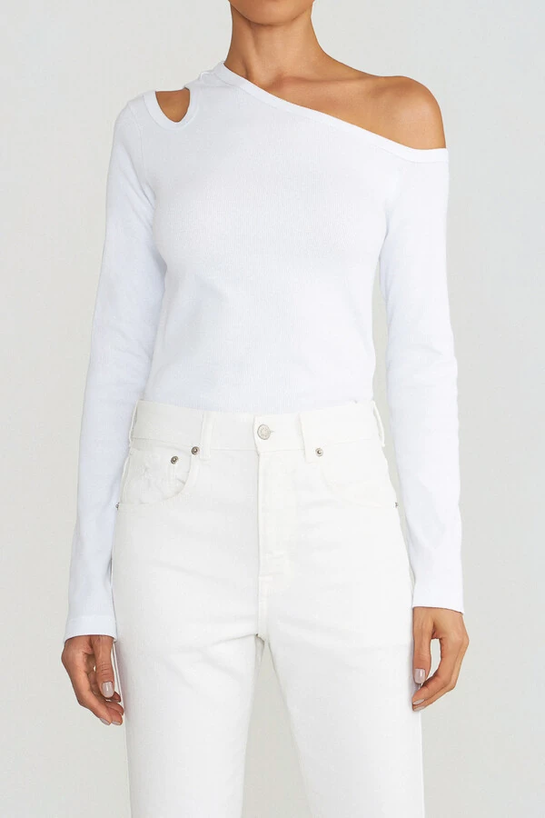 Blusa Canelada Junia Branca