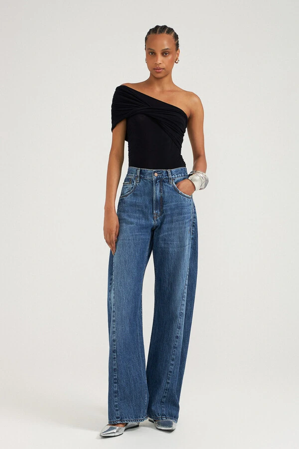 Calça Wide Curve Jeans Escuro